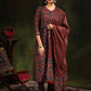 Ethnic Motifs Printed Anarkali Kurta With Trousers & Dupatta