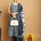 Ethnic Motifs Printed Pure Cotton Kurta With Palazzos & Dupatta