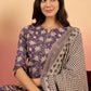 Floral Printed Pure Cotton Round Neck Kurta With Trousers & Dupatta