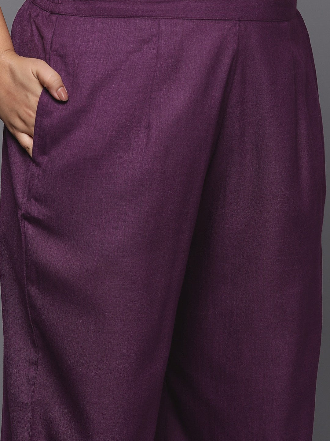 Women Plus Size Purple Ethnic Motifs Kurta with Palazzos & With Dupatta