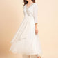 Women's Georgette Lurex Layered Ethnic Wear Kurta (Kurta dress only)