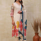 Women Floral Embroidered Regular Kurti with Trousers & With Dupatta