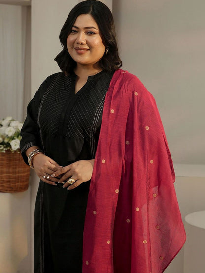 Women Ethnic Motifs Embroidered Regular Thread Work Kurta with Palazzos & With Dupatta