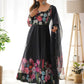 Floral Printed Anarkali Kurta With Trousers & Dupatta