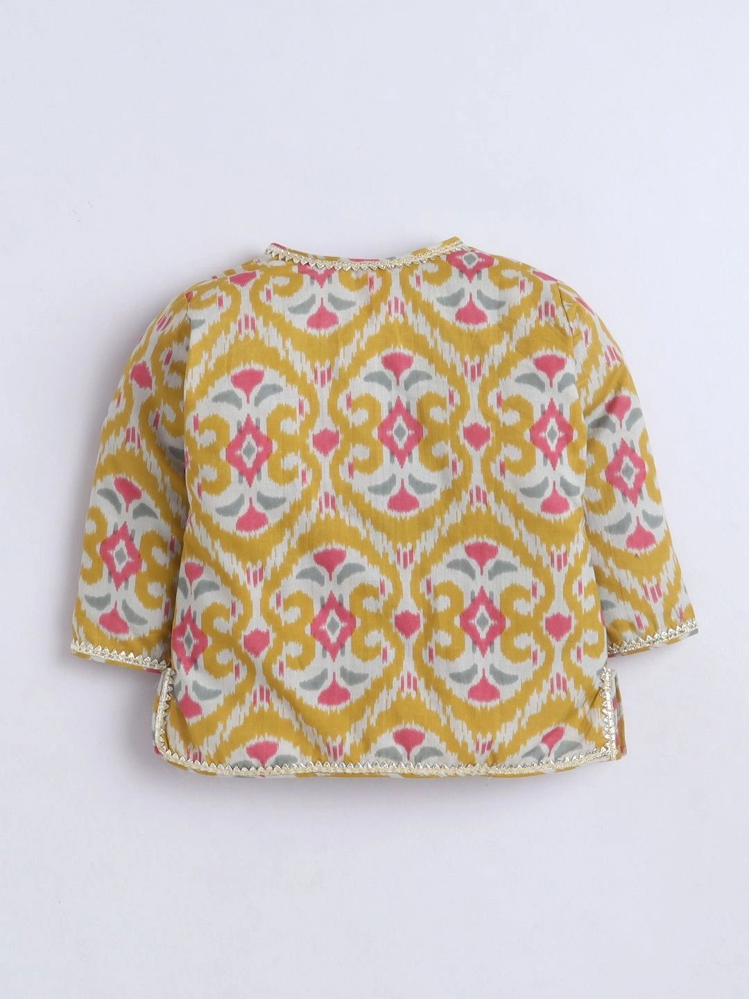 Boys Ethnic Motifs Printed Angrakha Pure Cotton Top with Dhoti Pants