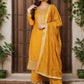 Ethnic Motifs Embroidered Sequinned Kurta With Palazzos & Dupatta