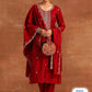 Ethnic Motifs Embroidered Regular Sequinned Kurta With Trousers & Dupatta