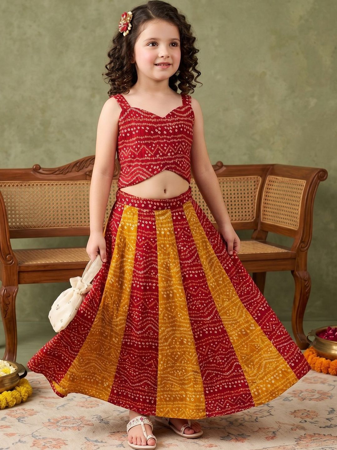 Girls Printed Ready to Wear Lehenga &