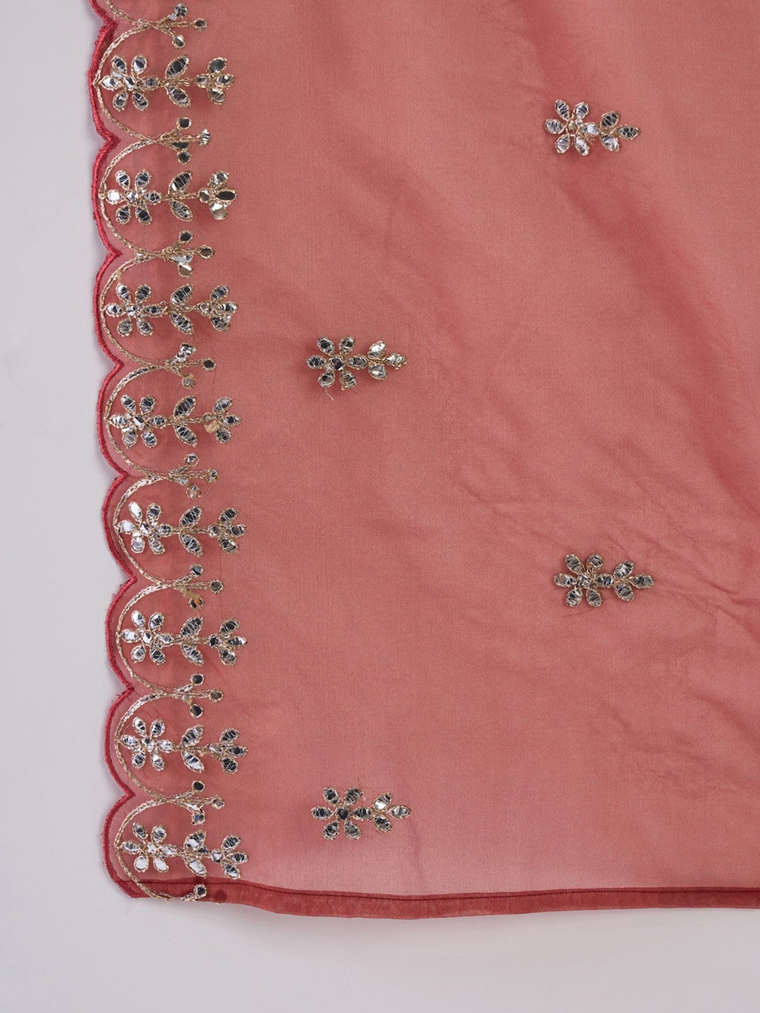 Ethnic Motifs Embroidered Notched Neck Straight Kurta with Trousers & Dupatta