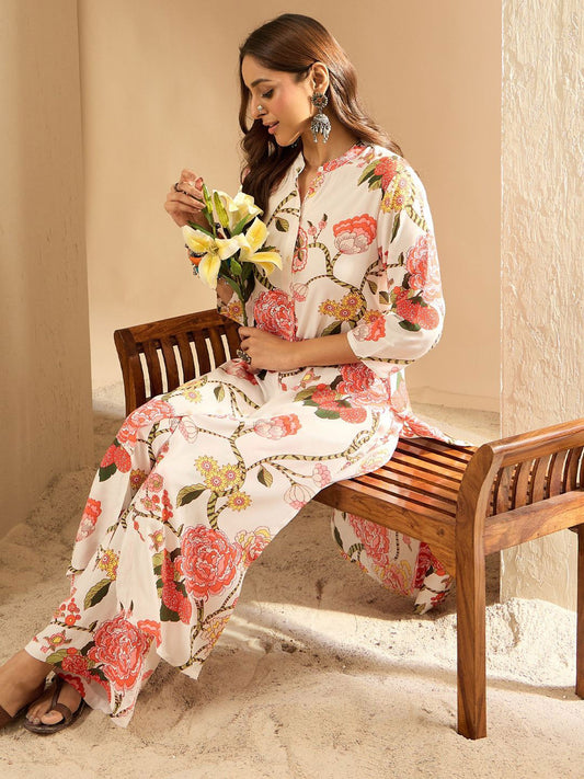 Women Floral Printed Regular Kurta with Palazzos