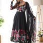 Floral Printed Anarkali Kurta With Trousers & Dupatta