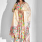 Floral Printed V-Neck Anarkali Kurta With Palazzos & Dupatta