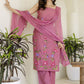 Women Floral Printed Cotton Kurta with Trousers & Dupatta