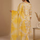 Mustard Yellow Ethnic Motifs Printed Thread Work Kurta with Trousers & Dupatta