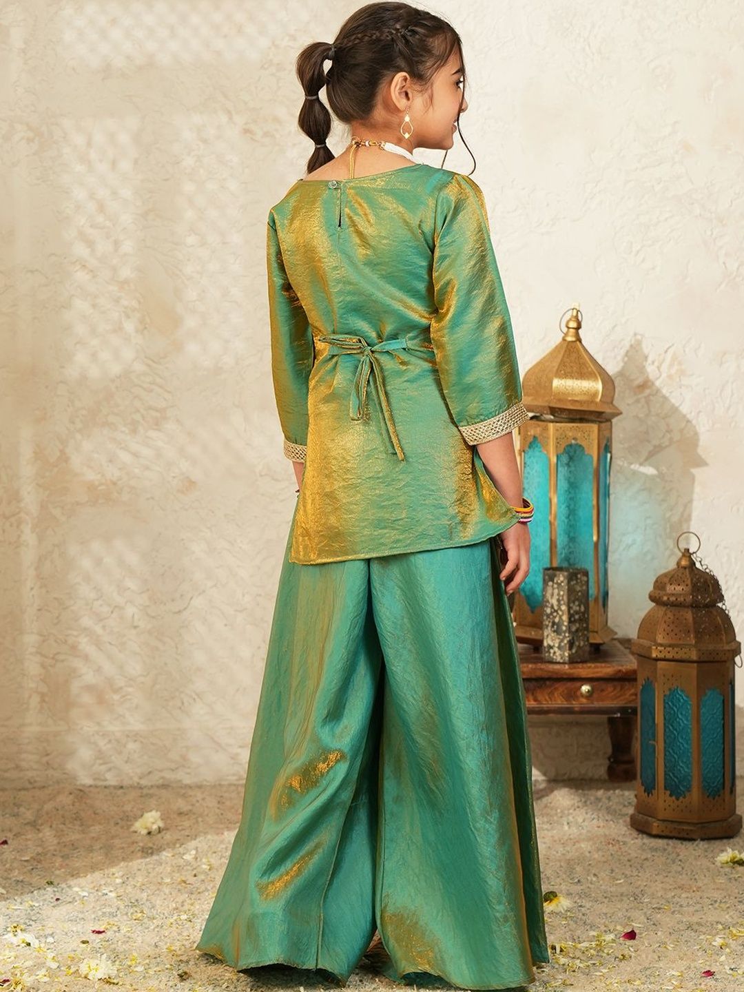 Girls Regular Gotta Patti Kurta with Palazzos & With Dupatta