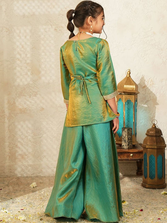 Girls Regular Gotta Patti Kurta with Palazzos & With Dupatta