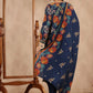 Floral Printed Regular Beads and Stones V Neck Kurta With Trouser & Dupatta