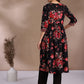 Black Floral Printed Sequinned Detailed Pure Cotton A-Line Kurta With Trouser