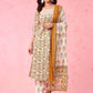 Women Ethnic Motifs Embroidered Empire Pure Cotton Kurta with Trousers & With Dupatta