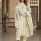 Floral Printed Mirror Work A-Line Pure Cotton Kurta with Trousers & Dupatta