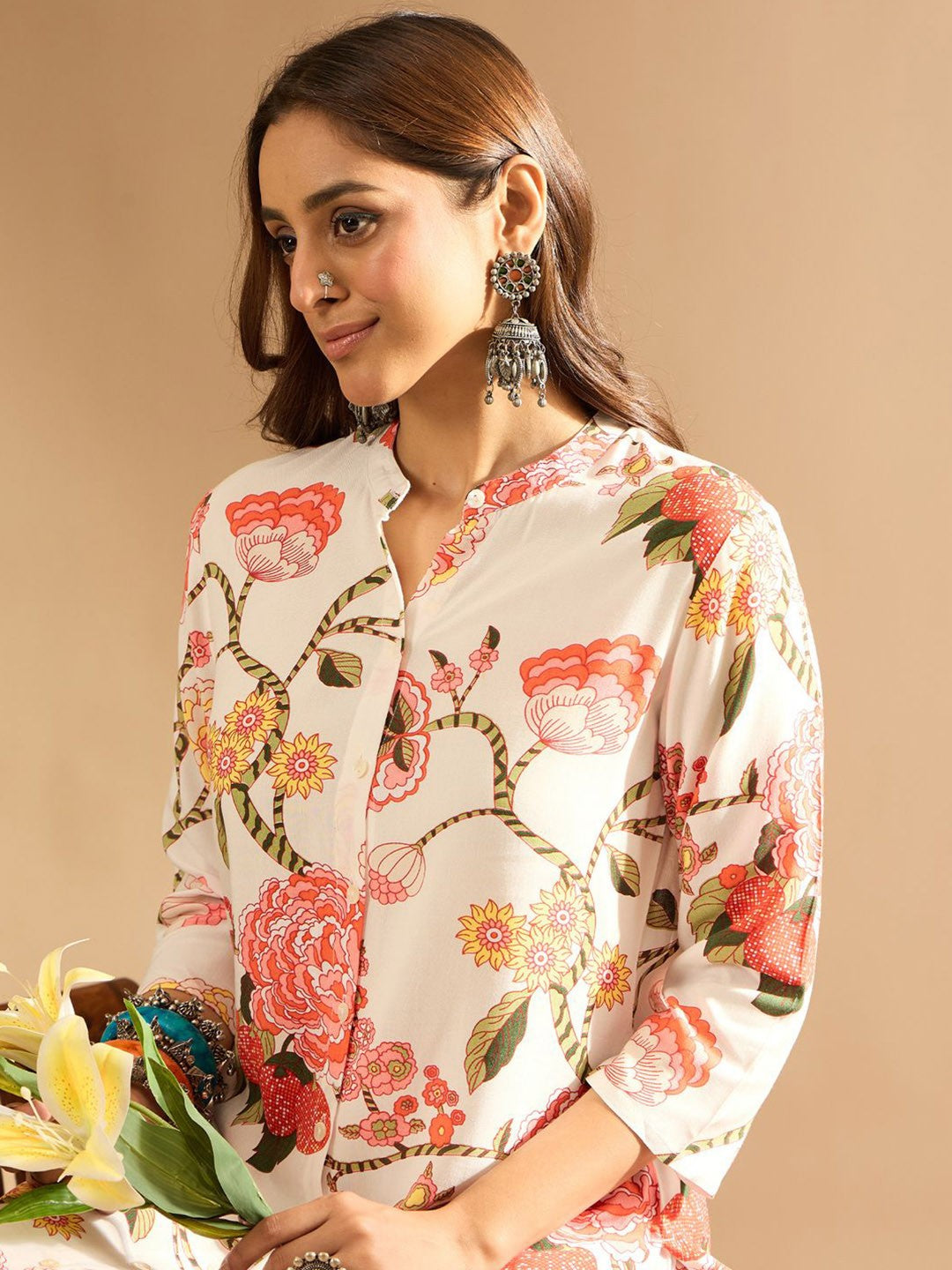 Women Floral Printed Regular Kurta with Palazzos