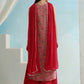 Paisley Printed V-Neck Sleeveless Kurta with Palazzos & With Dupatta