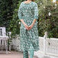 Women Floral Printed Angrakha Pure Cotton Kurta with Trousers