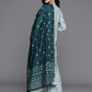 Women Blue Chanderi Silk Gotta Patti Kurta with Palazzos & Dupatta