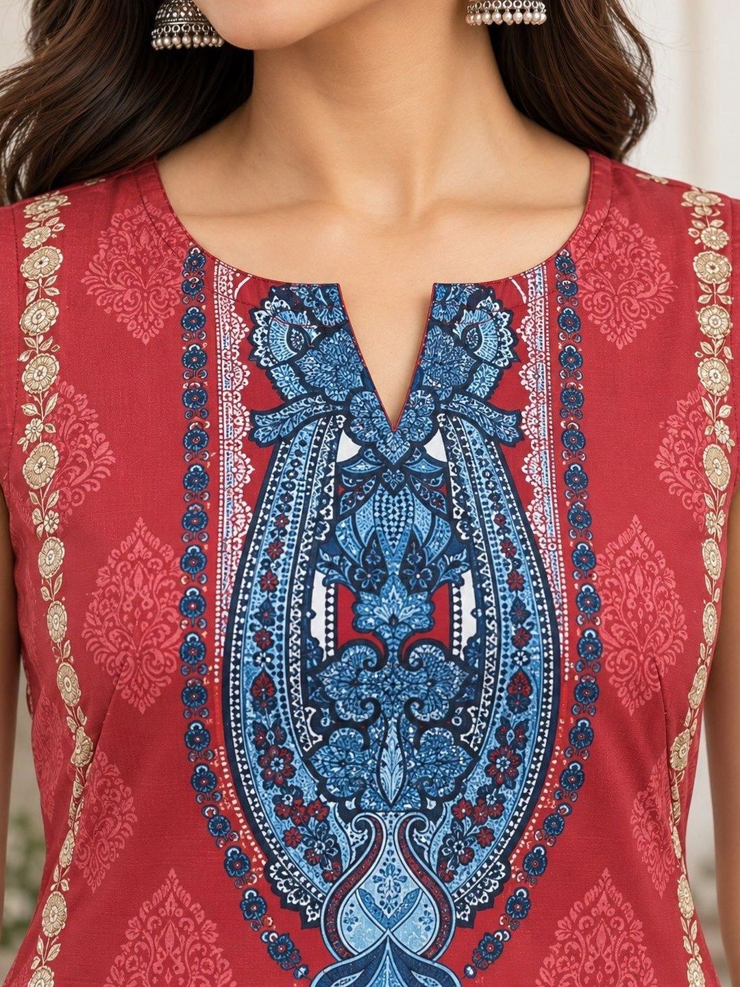 Women Ethnic Motifs Printed Regular Pure Cotton Kurta with Palazzos