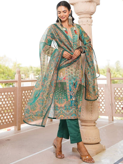 Women Floral Printed Kurta with Trousers & Dupatta