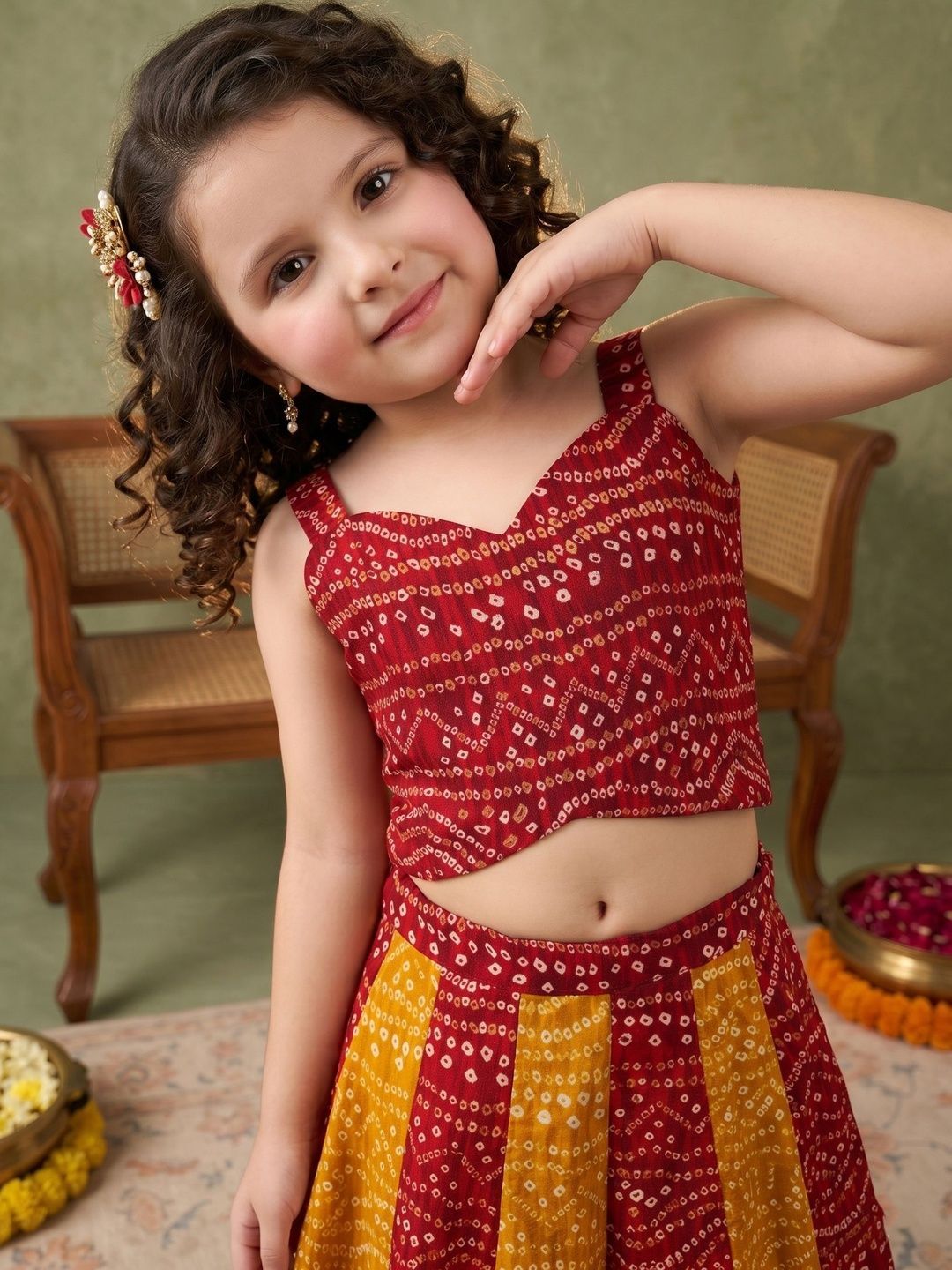 Girls Printed Ready to Wear Lehenga &