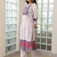 Floral Printed Regular Mirror Work Linen Straight Kurta with Trousers & Dupatta