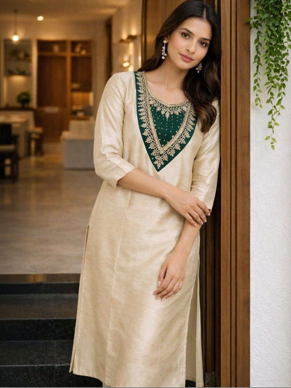 Women Ethnic Motifs Embroidered Regular Thread Work Kurta with Trousers