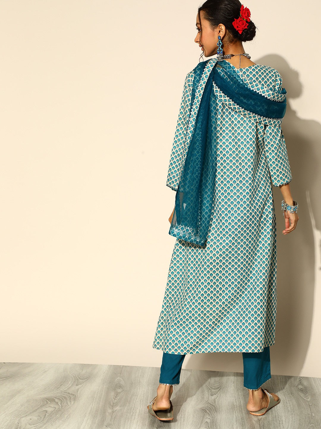 Printed Cotton Blend Kurta Set