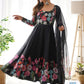 Floral Printed Anarkali Kurta With Trousers & Dupatta