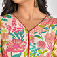 Floral Printed V-Neck Anarkali Kurta With Palazzos & Dupatta