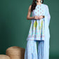 Printed Mirror Work Kurta with Sharara & Dupatta