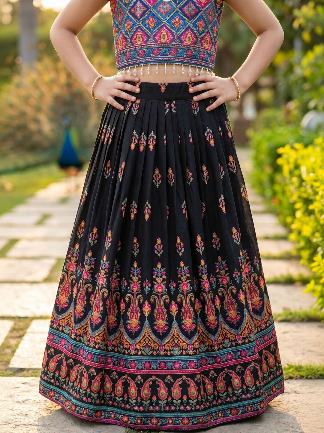 Girls Printed Ready to Wear Lehenga & Blouse With Dupatta