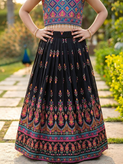 Girls Printed Ready to Wear Lehenga & Blouse With Dupatta