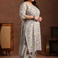 Plus Size Floral Printed Pure Cotton Kurta with Salwar & Dupatta