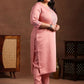 Plus Size Floral Yoke Design Straight Kurta with Palazzo & Dupatta