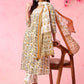 Women Ethnic Motifs Embroidered Empire Pure Cotton Kurta with Trousers & With Dupatta