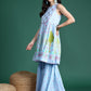 Printed Mirror Work Kurta with Sharara & Dupatta