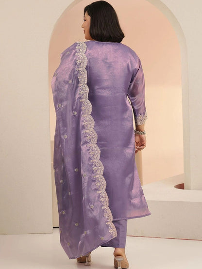 Women Ethnic Motifs Embroidered Regular Thread Work Kurta with Palazzos & With Dupatta