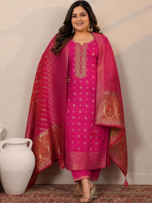 Women Ethnic Motifs Embroidered Regular Kurta with Trousers & With Dupatta