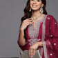 Embroidered Regular Sequinned Kurta with Trousers & Dupatta