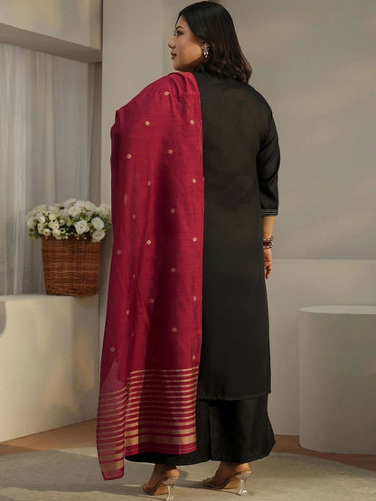 Women Ethnic Motifs Embroidered Regular Thread Work Kurta with Palazzos & With Dupatta
