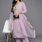 Ethnic Motifs Embroidered Regular Sequinned Kurta with Trousers & Dupatta