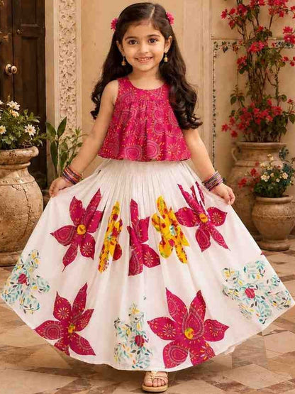 Girls Printed Ready to Wear Lehenga & choli