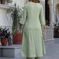 Floral Yoke Design V-Neck Empire Aari Work Pure Cotton Kurta with Pyjamas & Dupatta
